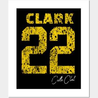 Clark 22 Caitlin Clark Distressed Posters and Art